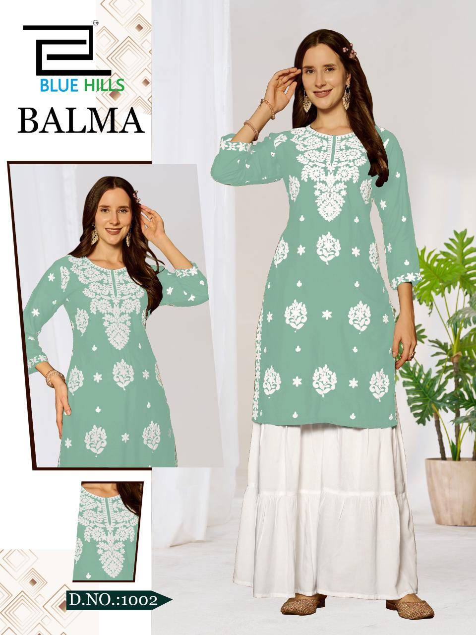 BALMA By Blue Hills 1001 To 1004 Series Designer Ethnic Wear Collection Rayon Kurtis At Wholesale Price